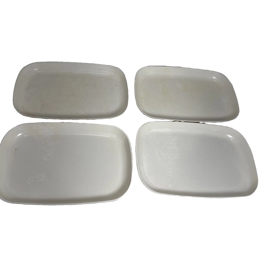 4 Vintage Anchor Hocking Microwave Plates/Trays #452 Hi-Heat 8" X 5"